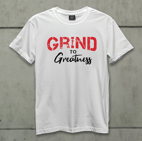 Grind to Greatness White Unisex Tee