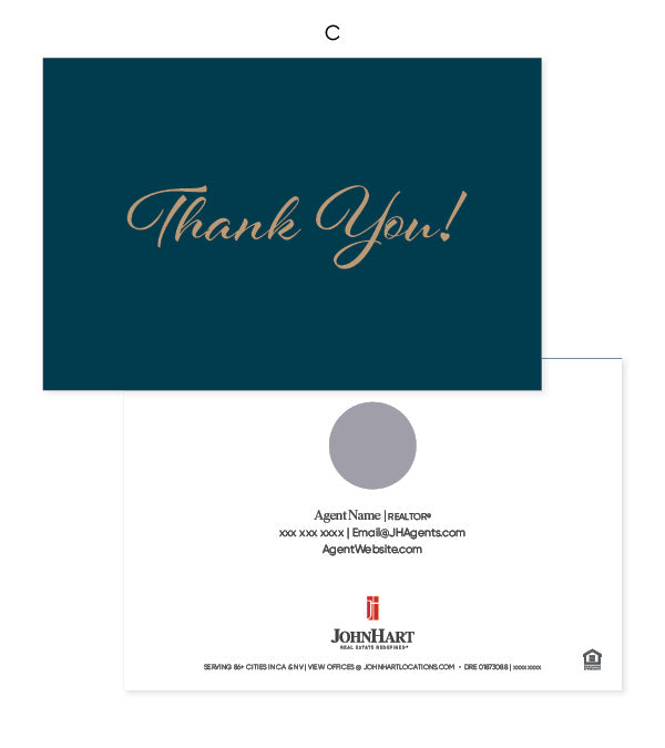 Thank You- Teal and Gold