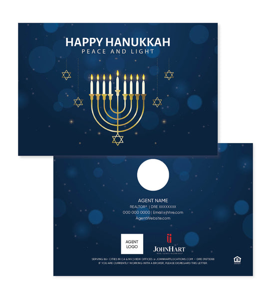 "Happy Hanukkah" Greeting Card, Peace & Light