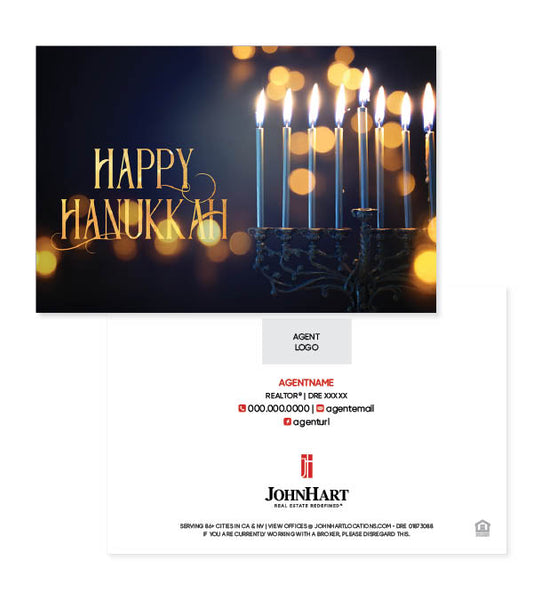 "Happy Hanukkah" Greeting Card, Menorah