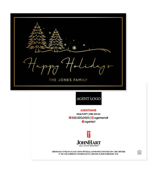 "Happy Holidays" Greeting Card, Christmas Trees