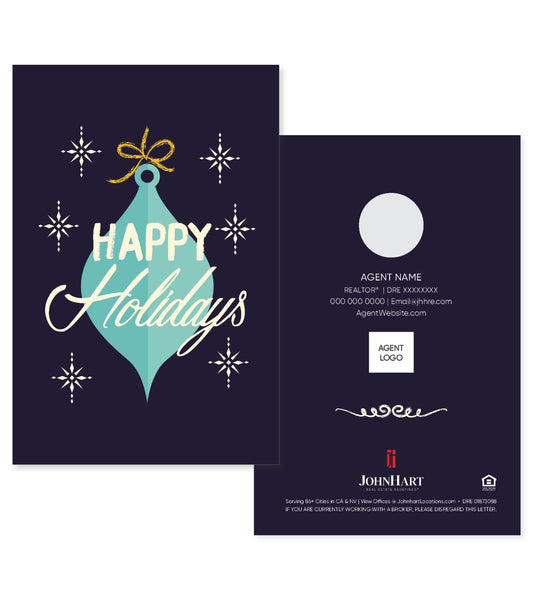 "Happy Holidays" Greeting Card, Ornament