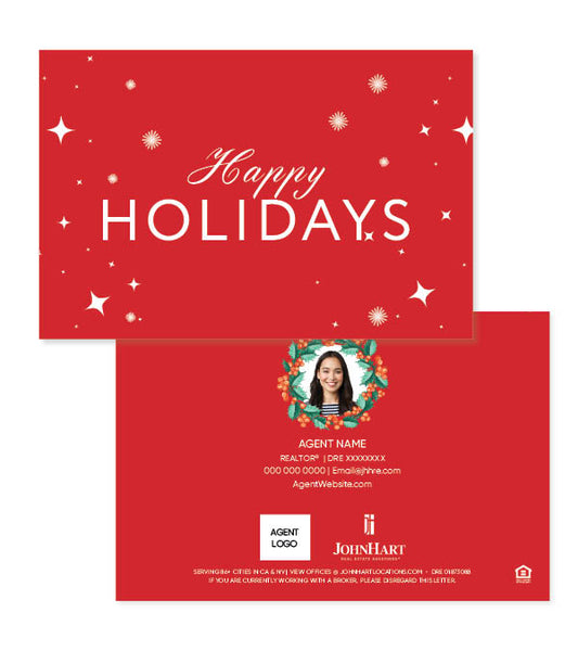 "Happy Holidays" Greeting Card, Stars