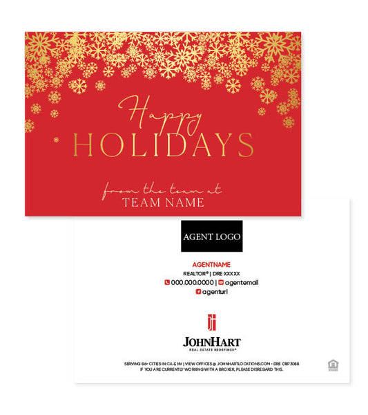 "Happy Holidays" Greeting Card, Snowflakes