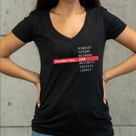 JohnHart Your Life - Black V-Neck Tee