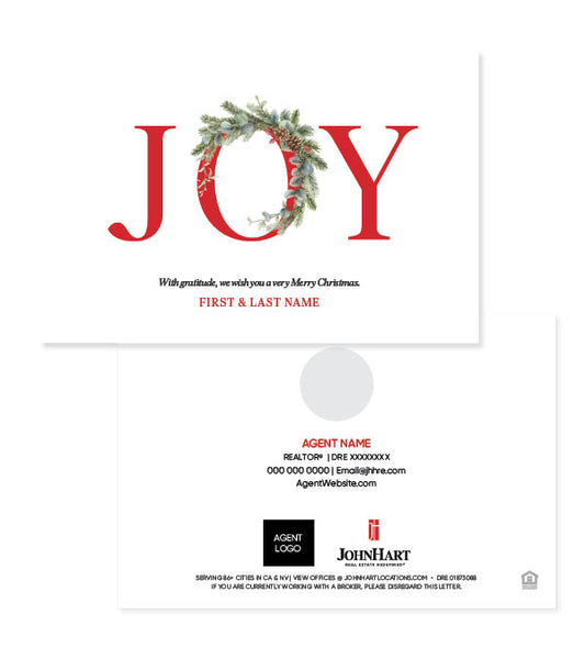 "Joy" Greeting Card, Wreath